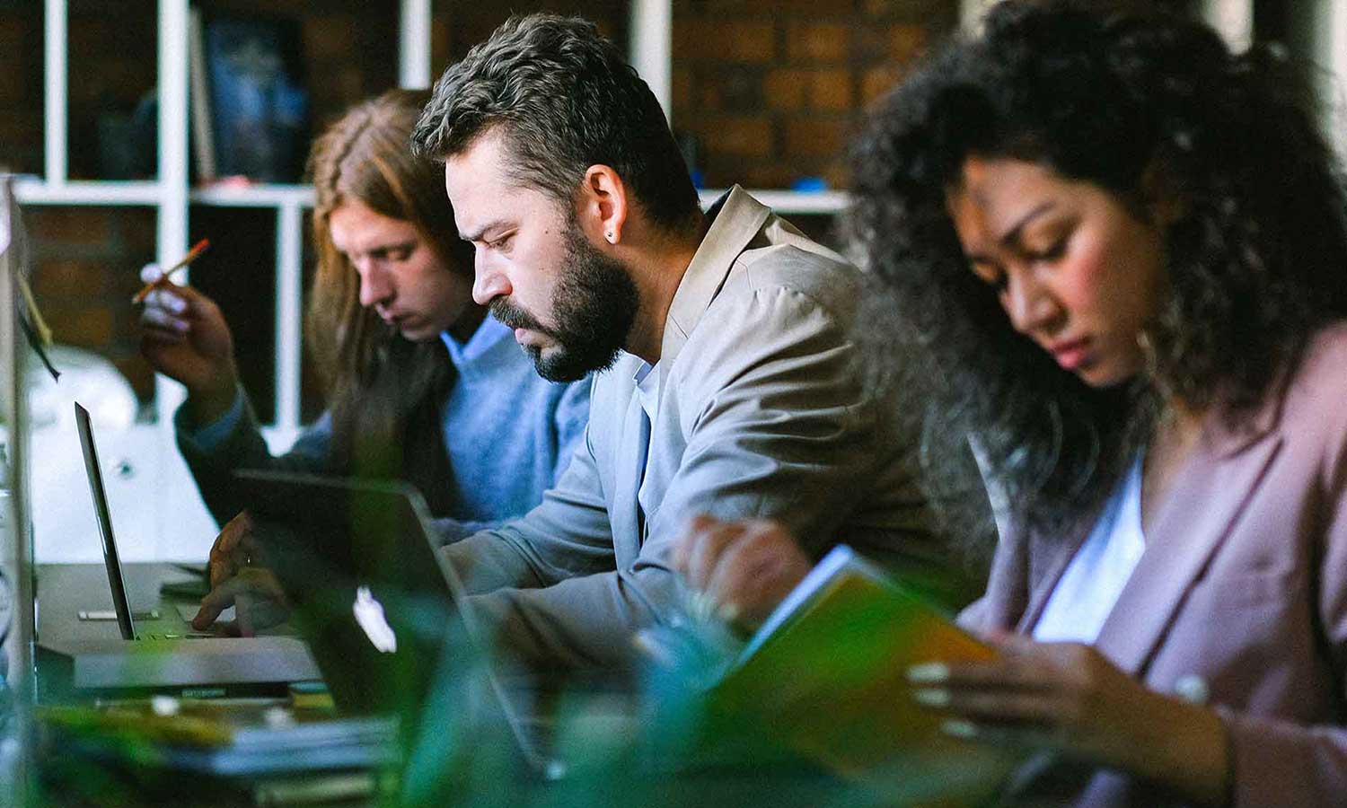 People working in an office