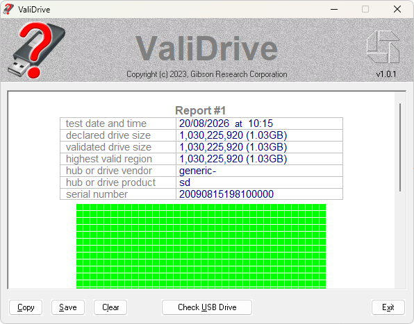 ValiDrive software