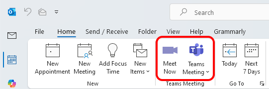 Outlook displays "Teams Meeting" correctly