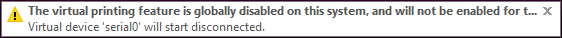 VMware Workstation - The virtual printing feature is globally disabled on this system