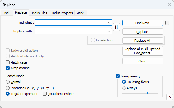 Notepad++ Find and Replace