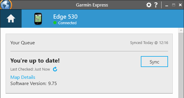 Garmin Express - You're up to date!