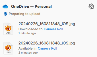 OneDrive - preparing to upload
