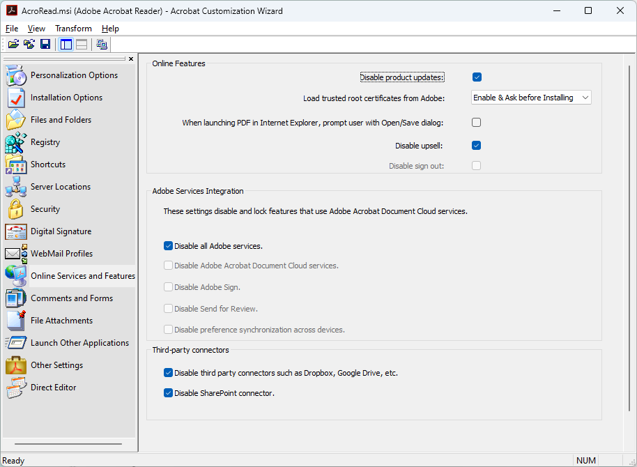 Acrobat Customization Wizard